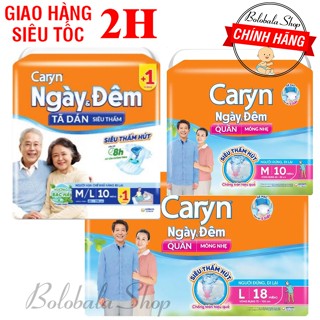 TÃ DÁN/ TÃ QUẦN người lớn Caryn ngày và đêm size M10/L10/M18/L18/XL18 miếng hương bạc hà - Caryn tiết kiệm
