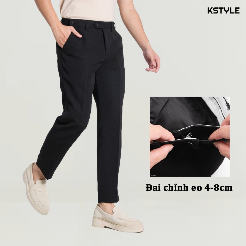 Quần âu nam K-STYLE - Smart Pants điều chỉnh cạp, vải Vitex co giãn cao cấp chống nhăn