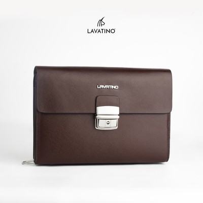 Ví Nam Cầm Tay DEAWAN Clutch Da Bò Thật Cao Cấp Gập Khóa Số Chính Hãng LAVATINO - CLB29