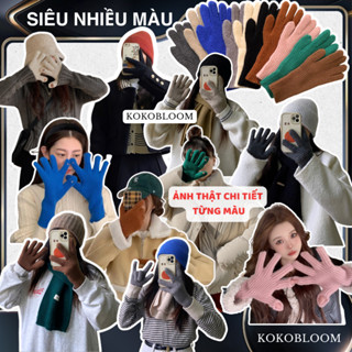  Tất tay mùa đông Găng tay len trơn hở ngón cho nam nữ phong cách Hàn Quốc 