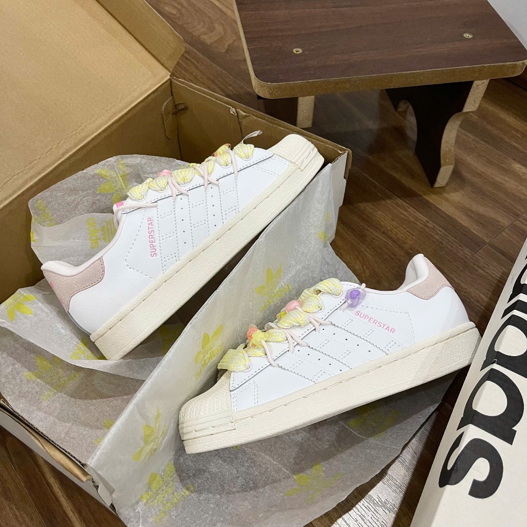 [FULLBOX] GIÀY SÒ CHARM Giày Adidas Superstar Candy Beads Cloud White Pinkgiày caro mới sandal kem đen mới