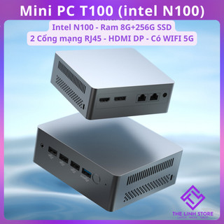  Máy tính Mini PC T100 mới FullBox - intel N100 thế hệ 12 ram 8G 256G SSD 