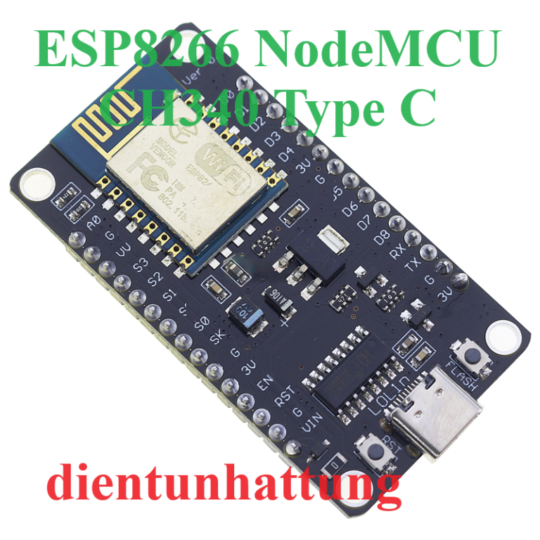 ESP8266 NodeMCU CH340 MICRO VÀ TYPE-C, KIT WIFI HỌ ESP