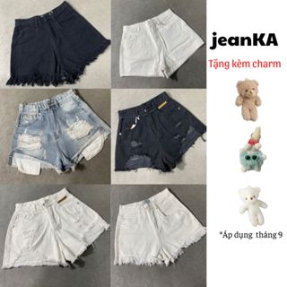 Quần short Jean Bigsize nữ 40-75kg lưng cao quần đùi jean SUÔNG ÔM TRƠN, RÁCH, TUA LAI JEANKA