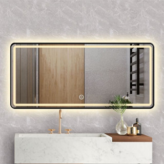 Gương Treo Tường Chữ Nhật Dáng Ngang Viền Thép Bo Góc Đa Dang Kích Thước,Treo Nhà Tắm,Bàn Trang Điểm