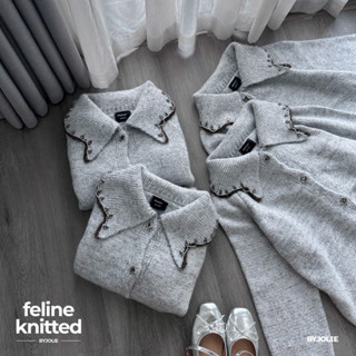  Áo cardigan len nữ cúc đính đá Feline Cardigan len mềm phong cách Hàn Quốc By Jolie Byjolievn 