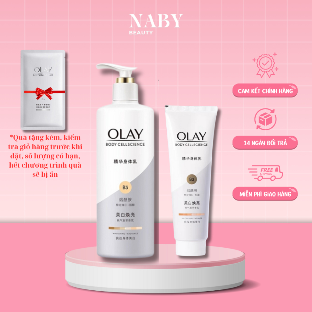 Sữa Dưỡng Thể OLAY B3 Vitamin C Bright Ultra Whitening Siêu Dưỡng Trắng Da Toàn Thân, Dưỡng Ẩm, làm mềm mịn da