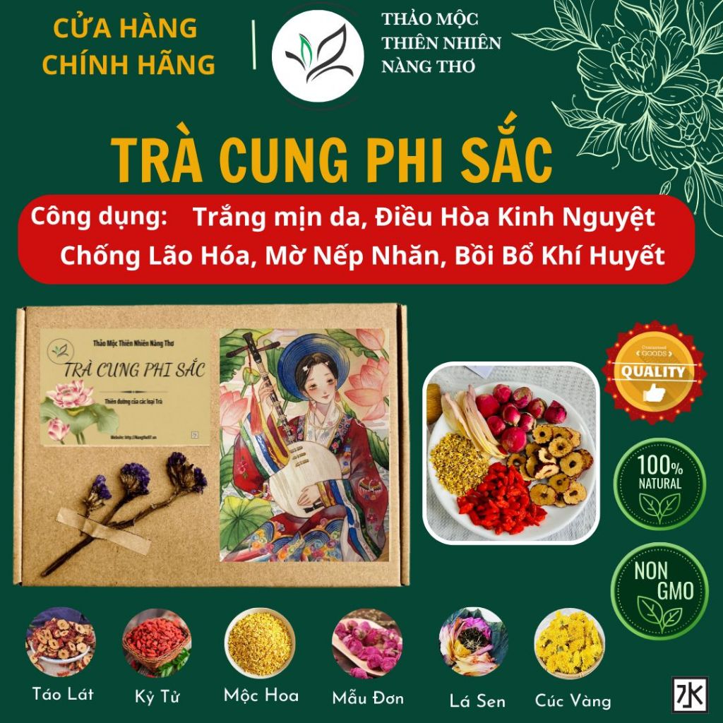TRÀ CUNG PHI SẮC - Trà Thảo Mộc Thiên Nhiên T08 , đẹp da , dưỡng dáng, điều kinh , giảm cân thanh nh