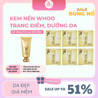 Gói Sample Kem nền Whoo trang điểm,dưỡng da,chống nắng,cân bằng độ ẩm,tăng đàn hồi cho làn da - Whoo Luxury BB Cream 1ml