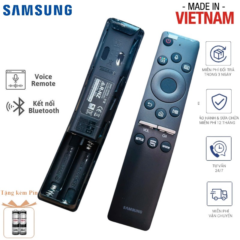 [HÀNG MADE IN VIET NAM] Điều khiển REMOTE TV SMART GIỌNG NÓI VOICE TV Samsung CONG TẶNG SẴN PIN