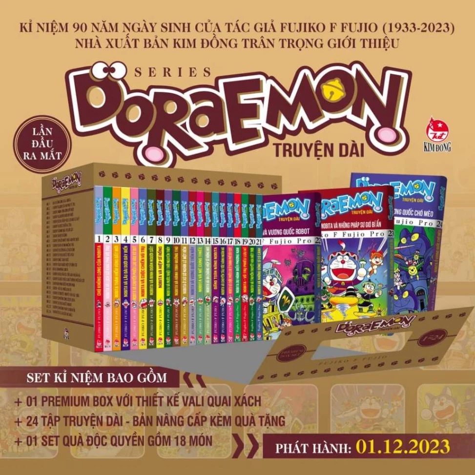 Truyện tranh - Boxset Doraemon 24 tập truyện dài premium - Kim Đồng
