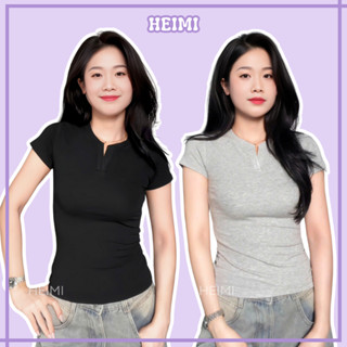 Áo Thun Cổ Trụ Tàu Form Ôm HEIMI, Áo Body Thắt Eo Tôn Dáng Chất Thun Cotton Mềm Mịn Co Giãn