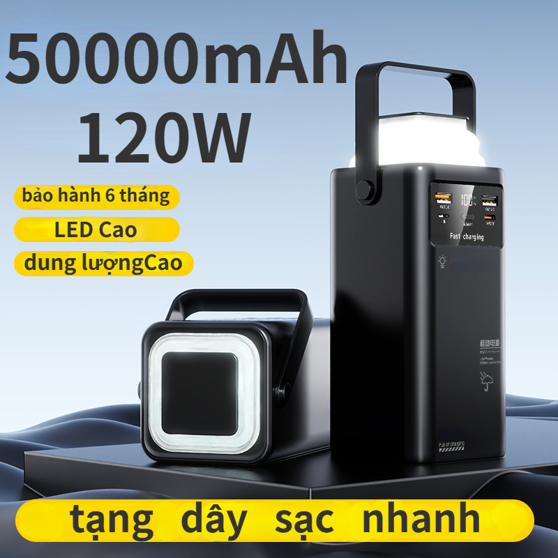 Sạc dự phòng 50000mAh sạc nhanh pin 80000mAh dung lượng lớn có sẵn nhiều dây sạc LED