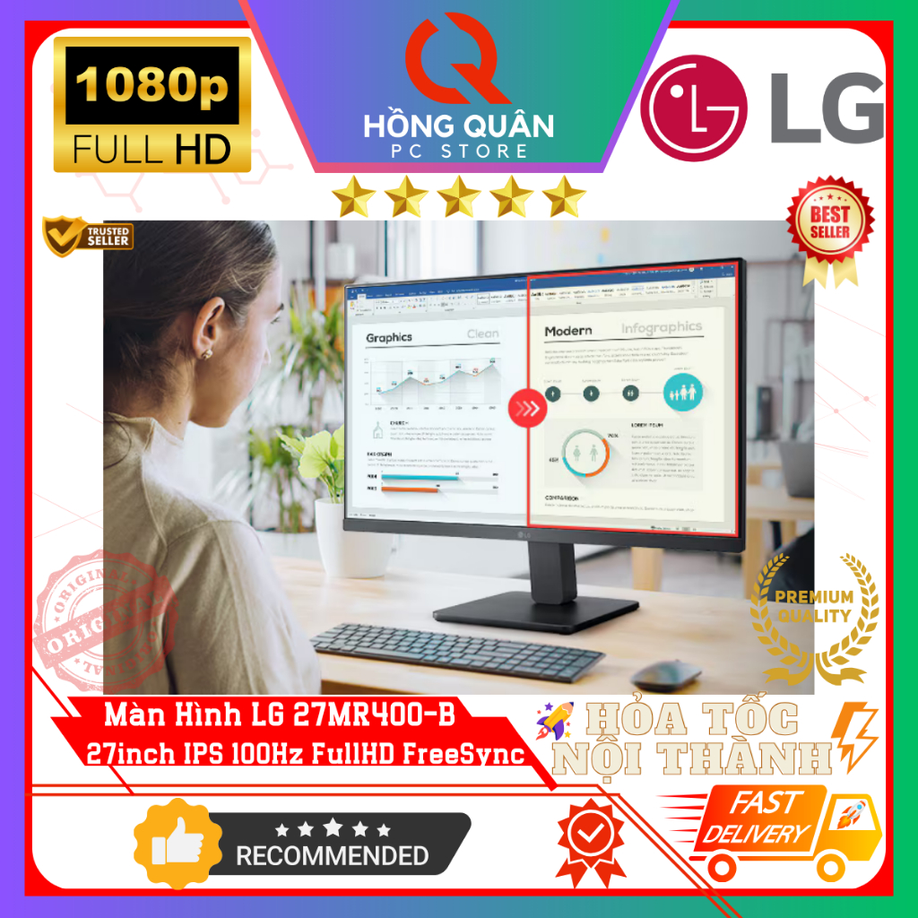 Màn Hình LG 27MR400-B ATVQ 27inch 100Hz IPS FullHD 5ms FreeSync mới New - Hàng Chính Hãng Bảo Hành 2 Năm Tại Nơi Sử Dụng | BigBuy360 - bigbuy360.vn