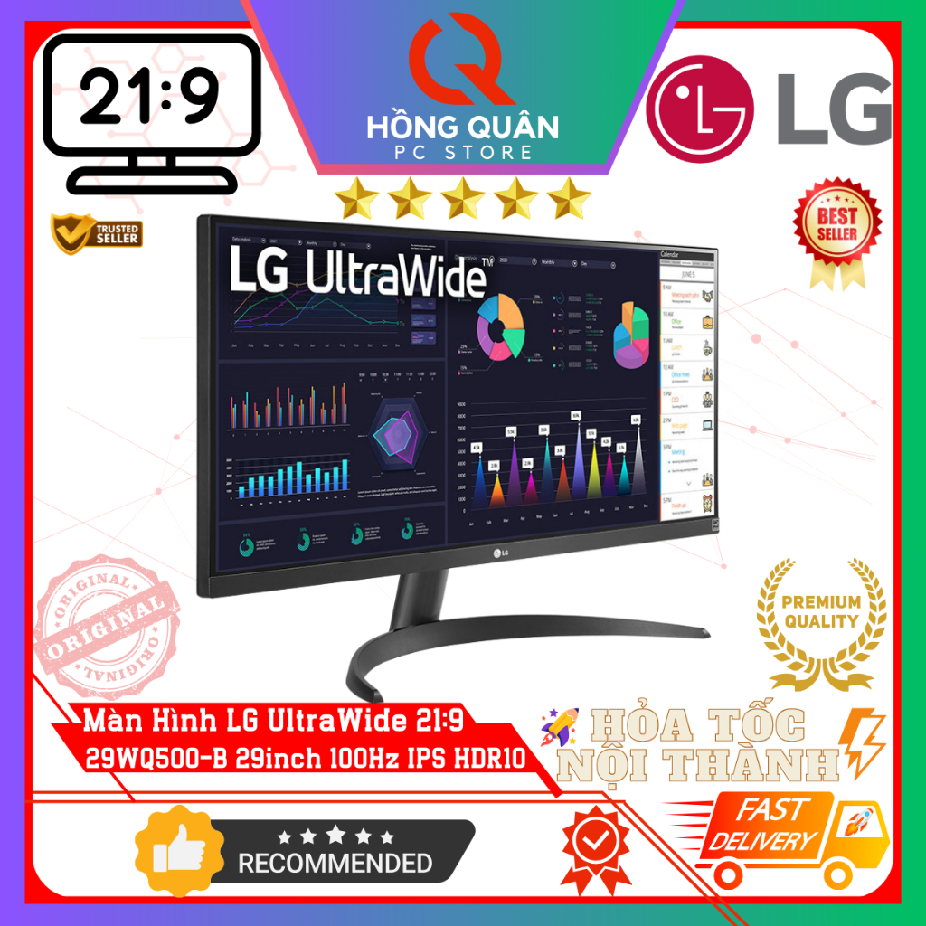 Màn Hình UltraWide LG 29WQ500-B 29inch IPS 100Hz HDR10 UWFHD 5ms 21:9 AMD FreeSync New - Hàng Chính Hãng Bảo Hành 2 Năm | BigBuy360 - bigbuy360.vn