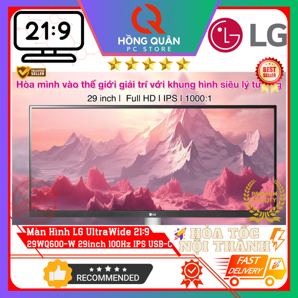 Màn hình UltraWide LG 29WQ600-W 29inch (UltraWide FHD/IPS/100Hz/5ms/sRGB 99%/HDR10/USB Type-C) New - Hàng Chính Hãng | BigBuy360 - bigbuy360.vn