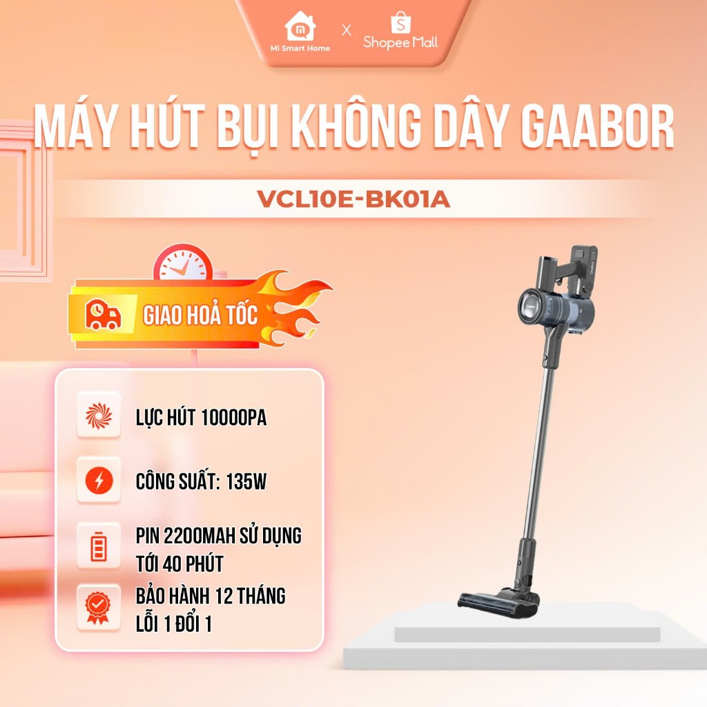 Máy hút bụi không dây lực hút li tâm GAABOR VCL10E-BK01A / VCF8T-WH01A dòng DEEP SEA cao cấp, pin Li
