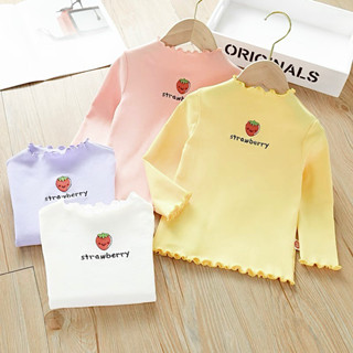 Áo giữ nhiệt *Dâu Tây* dễ thương cho bé,chất len tăm cotton giữ ấm tốt co dãn thoải mái dễ vận động