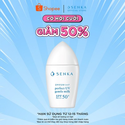 Sữa chống nắng cho da nhạy cảm Senka Perfect UV Gentle Milk 40ml:Chính Hãng