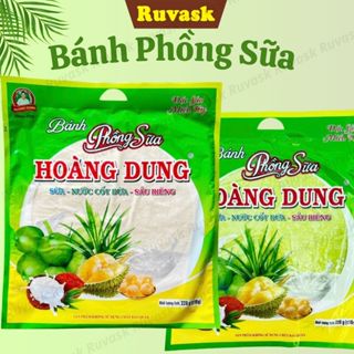 Bánh Tráng Phồng Sữa Hoàng Dung Lá Dứa, Sầu Riêng THƠM NGON 400G - Bánh Sữa Phồng SIÊU TO - Bánh Phòng Sữa Ruvask