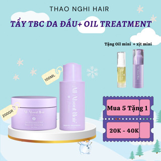 (Tặng 1 xịt 50ml, 1oil 5ml) COMBO DẦU Ủ TÓC OIL TREATMENT + TẨY TBC DA ĐẦU AAH HỖ TRỢ MỌC TÓC VÀ LÀM SẠCH DA ĐẦU