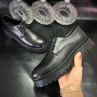 Giày đốc tờ nam đế cao 4-5cm - giày oxford nam buộc dây da lì cao cấp