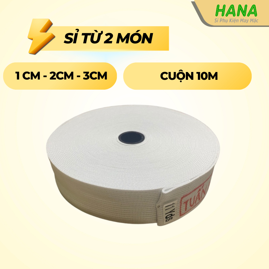 Dây Thun quần (Chun) 1cm - 2cm - 3 cm | Chun Quần bản rộng | Rập giấy Hana
