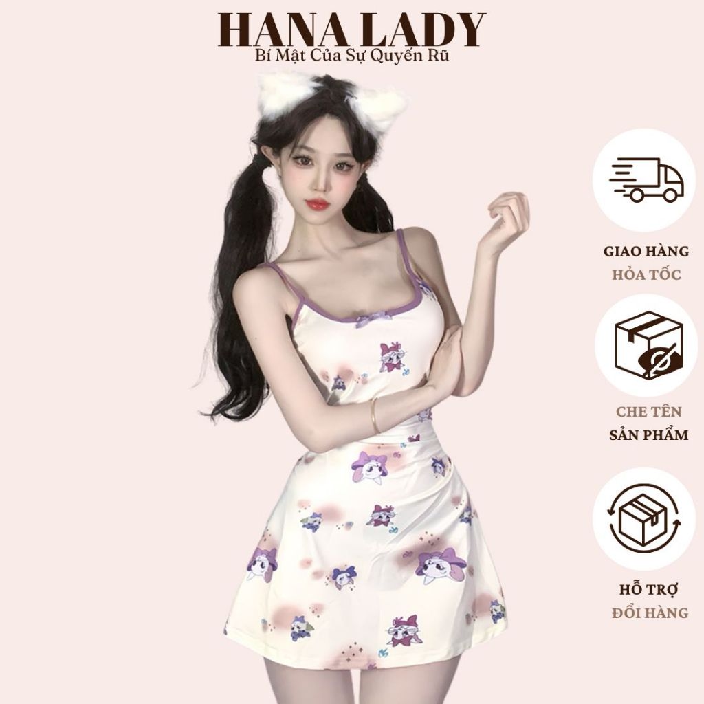 Váy Ngủ - Đầm Thun Mặc Nhà, Đi Chơi Họa Tiết Nàng Mèo Toodles Galore Dễ Thương VN596 | BigBuy360 - bigbuy360.vn