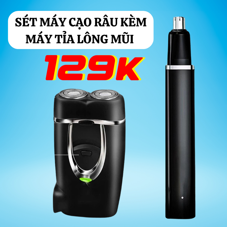 Combo máy cạo râu đa năng và tỉa lông mũi giá rẻ
