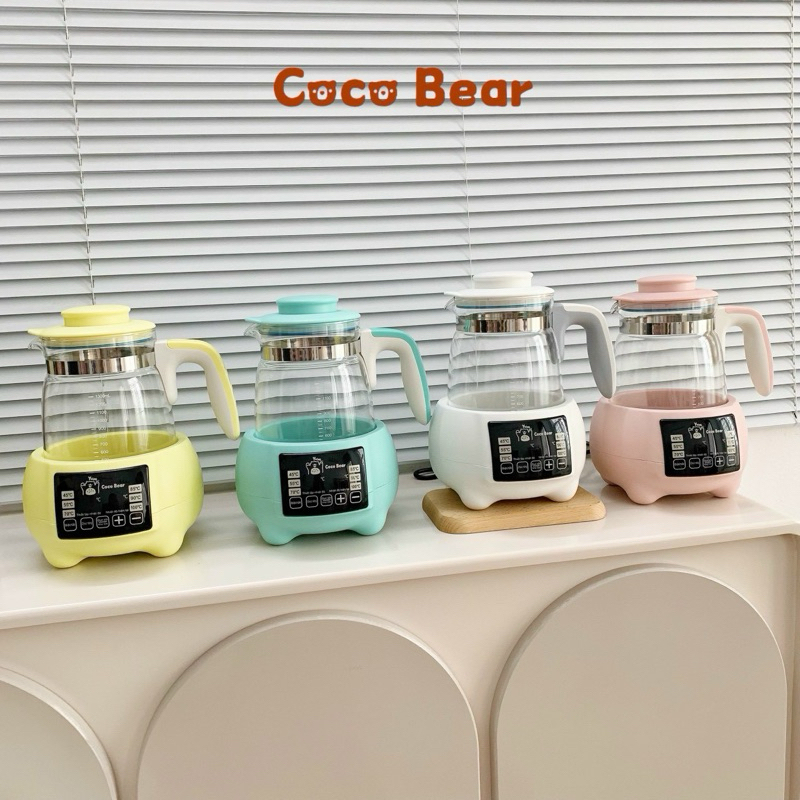 Ấm đun nước pha sữa Cocobear có điều chỉnh và giữ nhiệt độ liên tục 1300ml