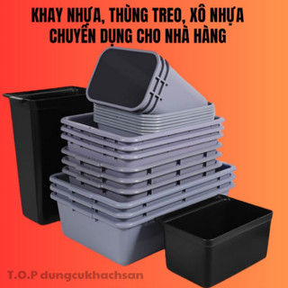 Thau và xô nhựa chuyên dụng cho xe đẩy 3 tầng phục vụ nhà hàng, Khay nhựa C-138 ( phụ kiện của xe đẩy thức ăn)