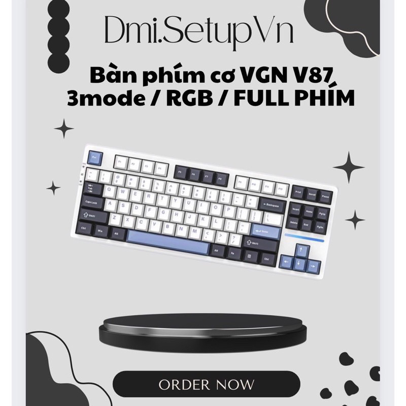 🎯[HOẢ TỐC] Bàn Phím Cơ VGN V87, Hỗ Trợ 3 Modes Kết Nối, LED RGB, Hotswap, Mạch Xuôi , Full Mod…
