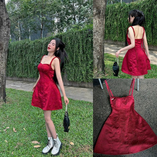 👏đầm dây jean nhúng thun sau