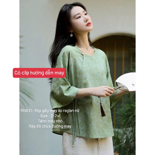 RN831_Rập giấy may áo kiểu raglan nữ