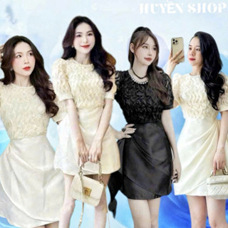  Đầm Dự Tiệc Cổ Tròn Đính Ngọc Bèo Tà siêu đẹp Stella Dress 