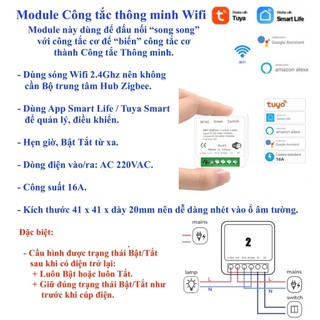 Công tắc thông minh Tuya Basic/ Module, Wifi/ Zigbee/ RF/ RF433, App Tuya Smart Life-