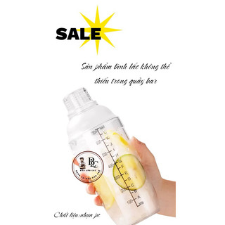 Shaker ( lắc nhựa) 360ml có chia vạch định mức sắc nét tiện lợi trong pha chế