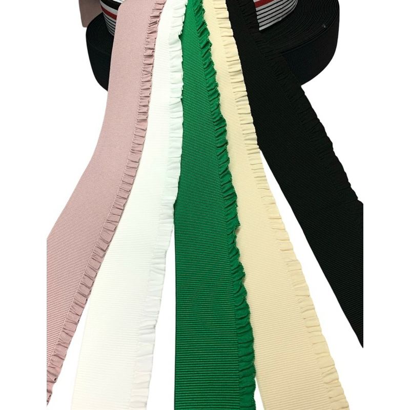 1 mét Thun bèo 1 biên, thun đẹp, hợp thời, rộng 6cm, dùng may đầm váy