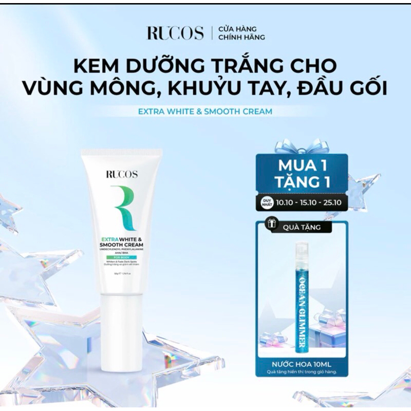 [RUCOS] KEM MỜ THÂM CƠ THỂ - EXTRA WHITE & SMOOTH CREAM