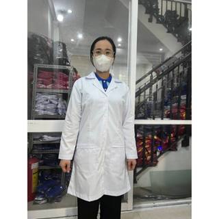  Áo Blouse Trắng Tay Dài Cao Cấp Áo Blouse bác sĩ dược sĩ phòng thí nghiệm ngắn tay nam nữ 