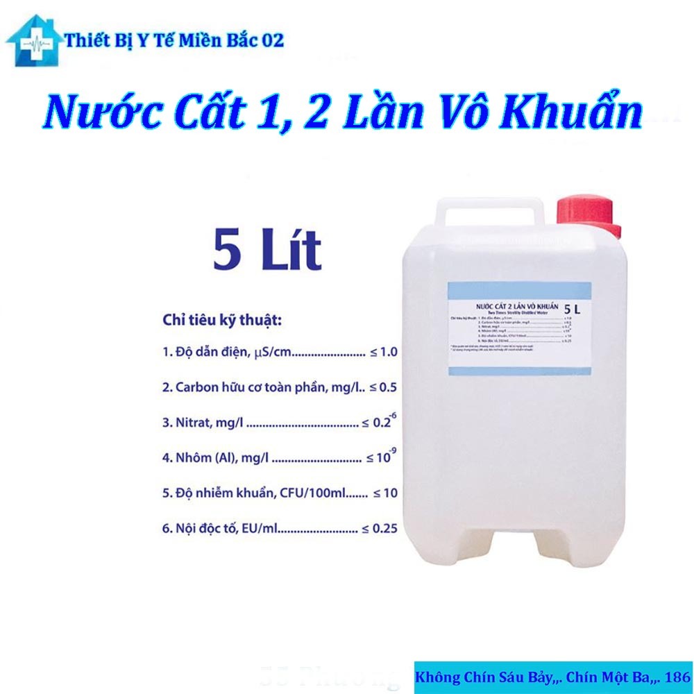 Nước Cất 1 Lần Và 2 Lần Can 5 Lít