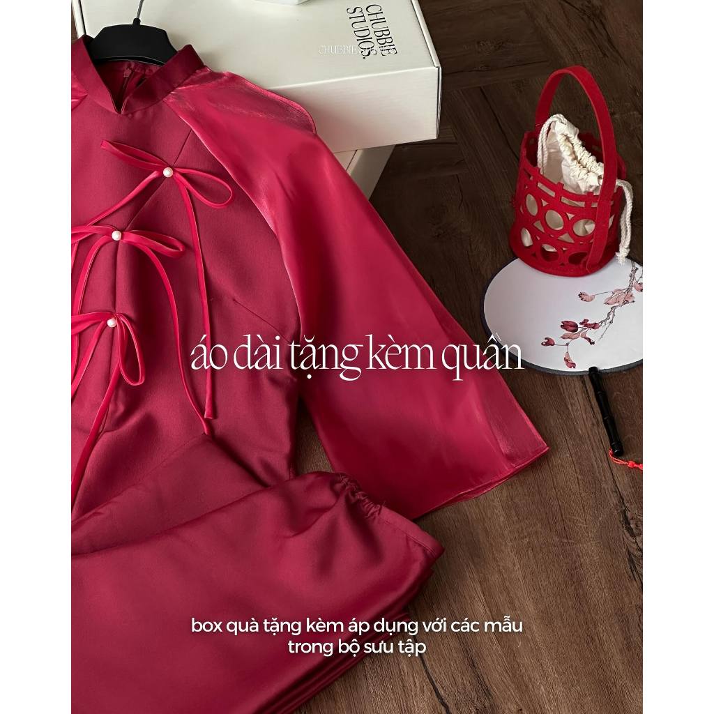 BEMAMS | Set áo dài cách tân xẻ tà kèm quần lụa cạp chun ( XS - 7XL ) - Bigsize