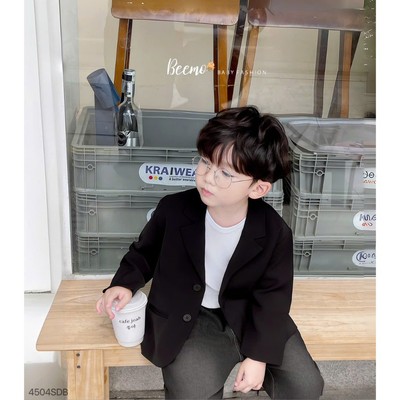 Áo vest Beemo dài tay may 2 lớp vải chéo hàn mặc đi học đi chơi, sự kiện cho bé trai 9-24kg 4504SDB