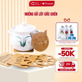 Miếng Gỗ Lót Đáy Nồi, Cốc Chén Cách Nhiệt Chống Nóng Tiện Lợi ( Giao Ngẫu Nhiên )