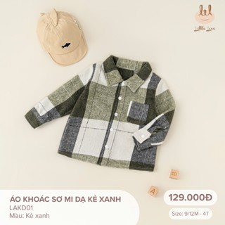 Áo khoác sơ mi dạ kẻ xanh dành cho bé Lil Little Love (LAKD01)