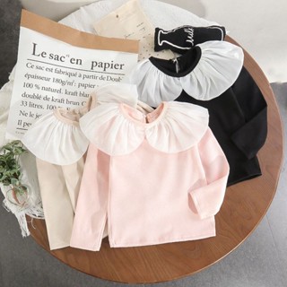 Áo Nỉ Dài Tay Cổ Bèo Lớn Thời Trang Thu Đông Cho Bé Gái