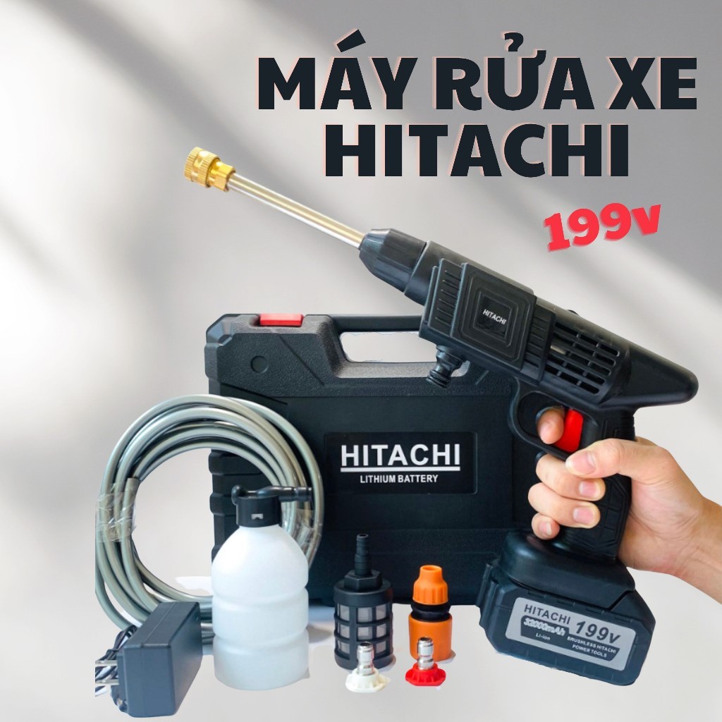  Máy Rửa Xe Tưới Cây Phun Thuốc Đa Năng Dùng Pin Cao Cấp 