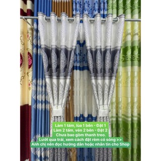 Gấm Hoa Văn Màu Lá Tím Phối Trắng  - Giá Của 1 Tấm Rèm Căng Thẳng (Chưa Bao Gồm Thanh Treo)Cản Nắng cản sáng 70% bền màu