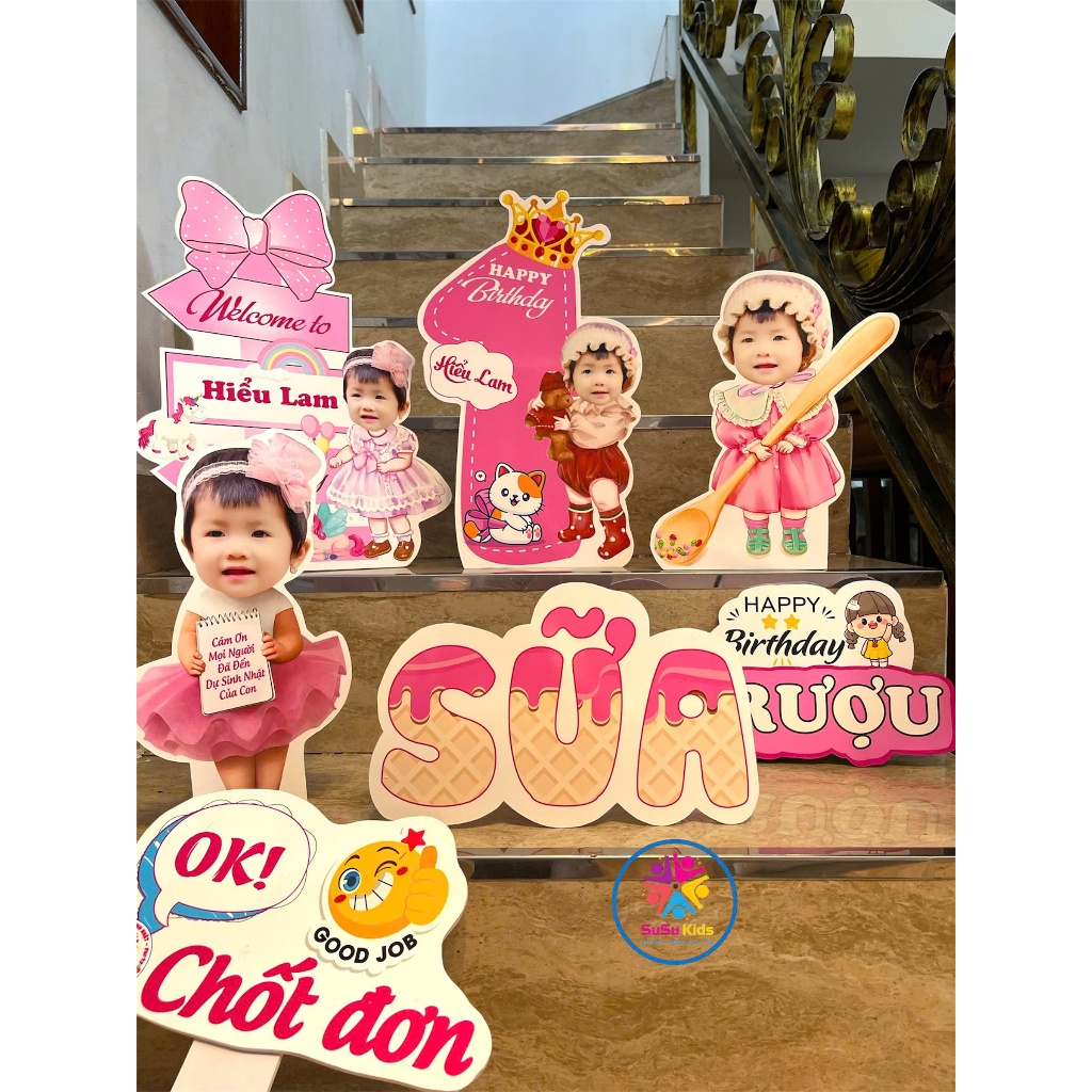 ( CHIBI SINH NHẬT) Mẫu Chibi Bé Gái Cực Dễ Thương Cho Buổi Tiệc Sinh Nhật, đầy tháng, thôi nôi,.