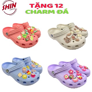 Dép Cross Classic Cao 3cm Sục Bánh Mì, Dép Sục Classic Êm Ái Chống Trơn Trượt [ CLASSIC + Charm Đá ]